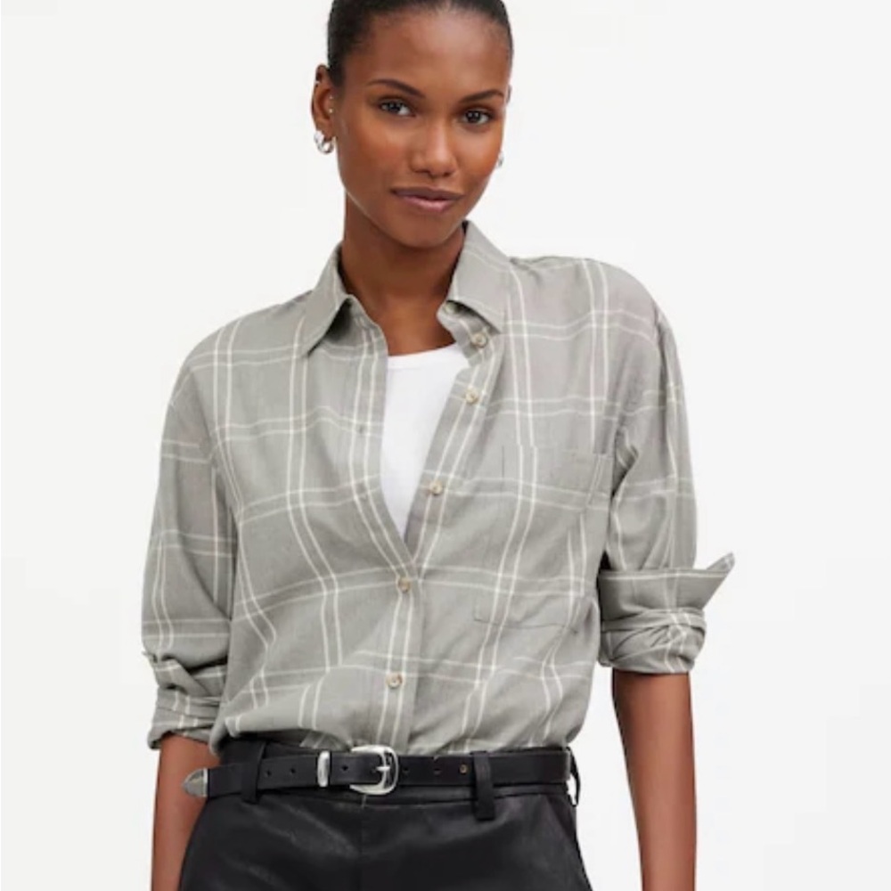 Madewell Flannel Plaid Button-Up Shirt
